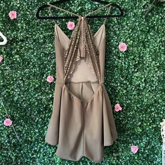 Army/Olive Green Romper Lace/Zipper Back - Stretchy! - Picture 5 of 8